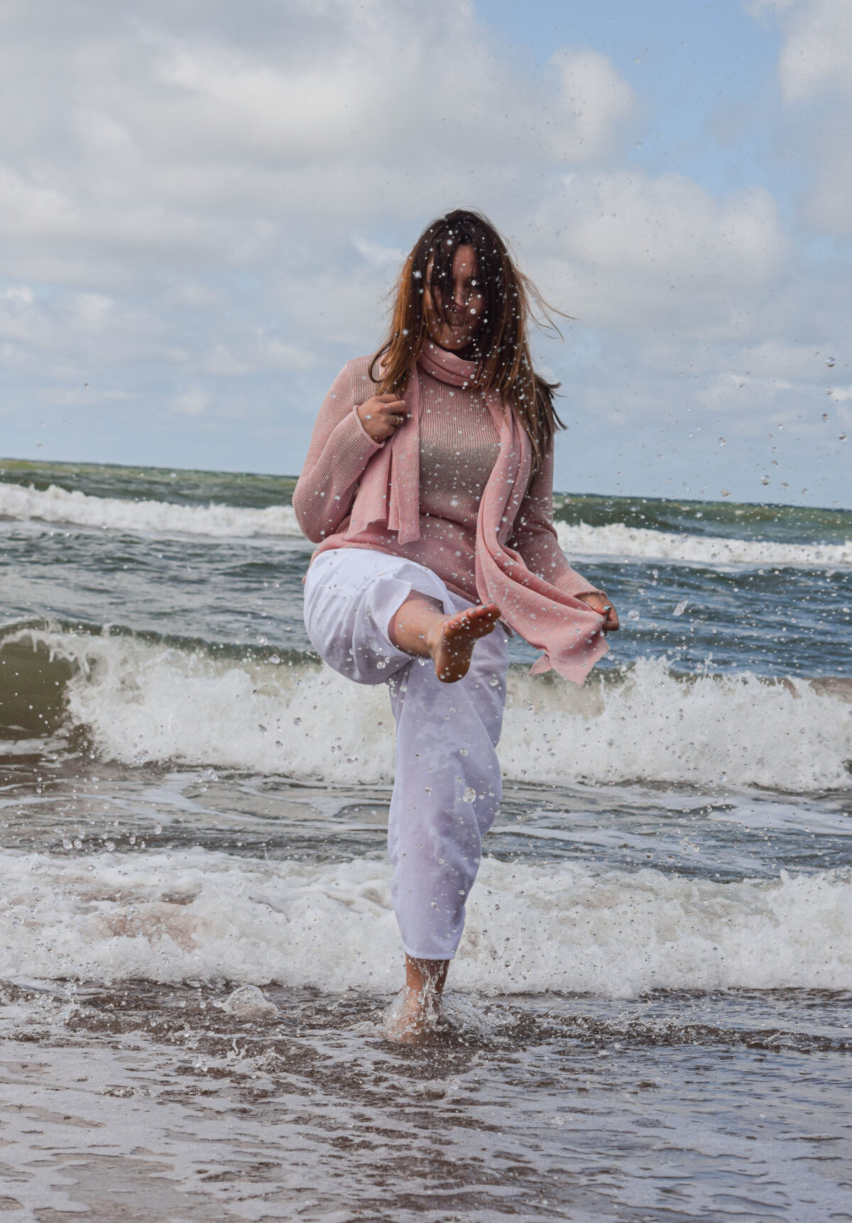 EGLESNA NOA / Long Linen Wrap in Smoked Rose